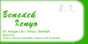 benedek kenyo business card